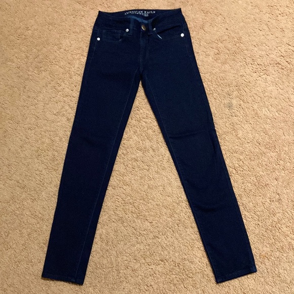 American Eagle Outfitters Dark Blue Skinny Jeans NWOT - Picture 1 of 5